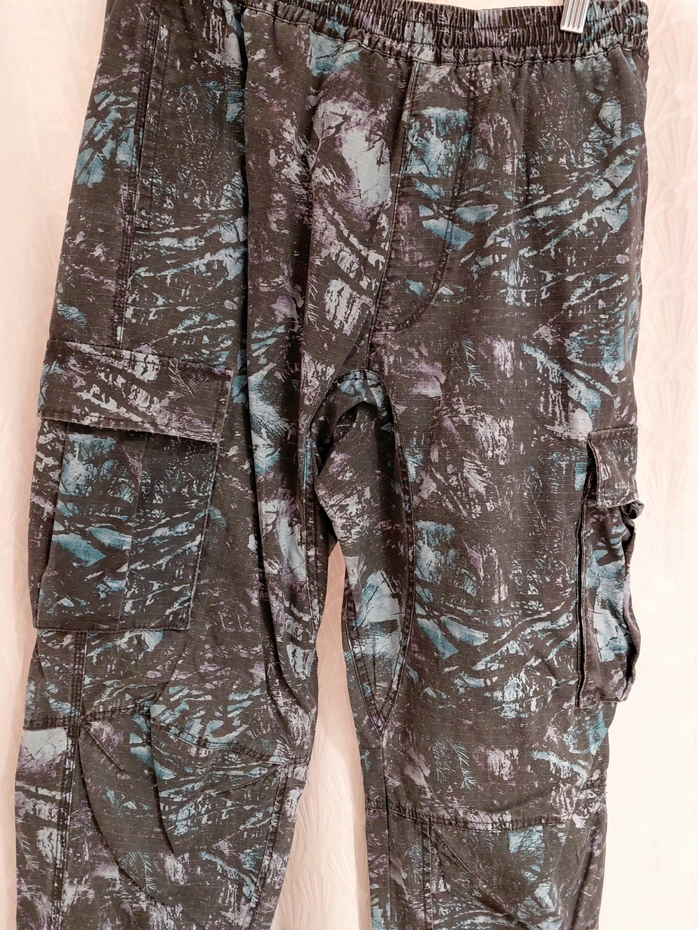 ATM Anthony Thomas Melillo Black Cargo Pants with Blue Accents M.34W